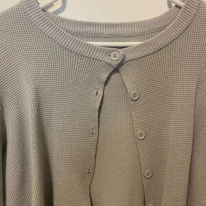 Women's Gray Button-Up Sweater